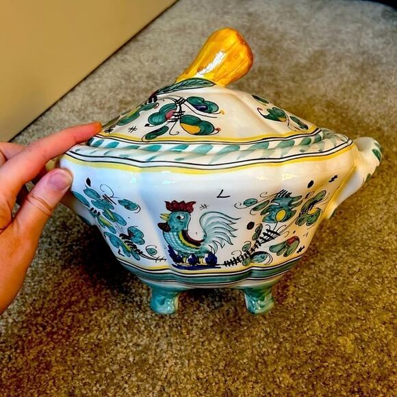 Vintage Italy Rooster Serving Bowl Florence - Picture 1 of 7